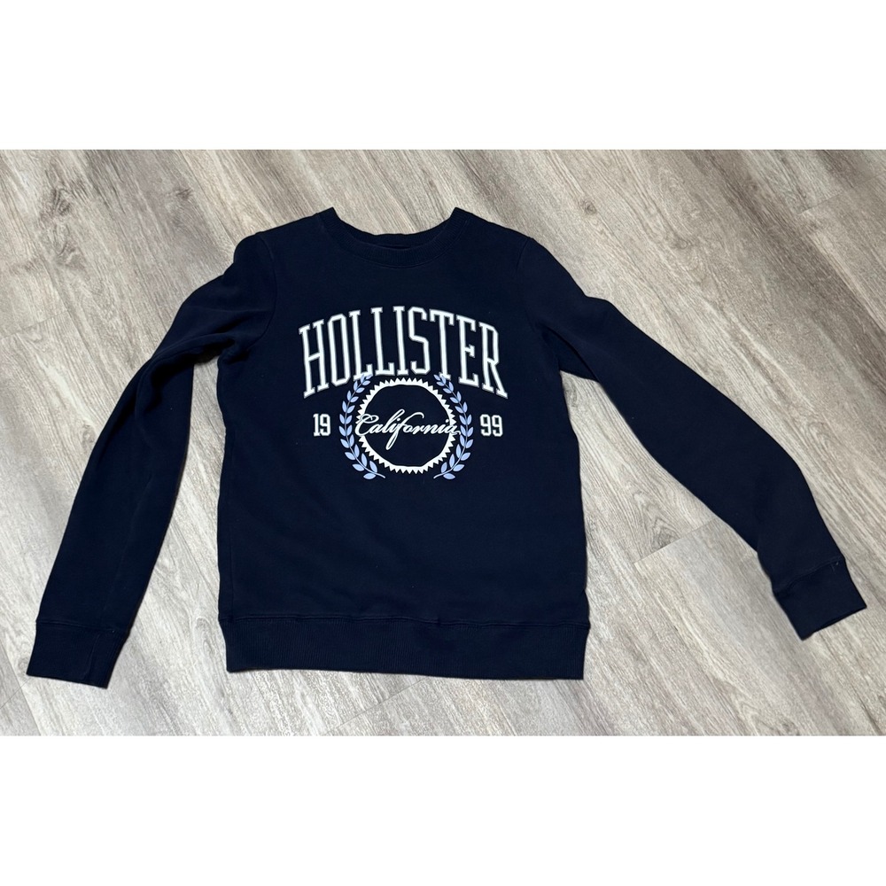 Hollister Sweatshirt Pullover Crew Neck Graphic Logo Comfy Casual XS